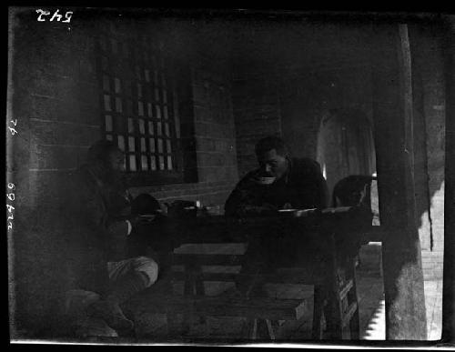 Two men sitting at table