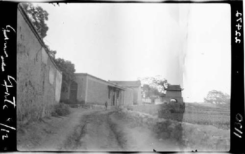 Buildings and road