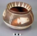 Bowl with white underside and red top