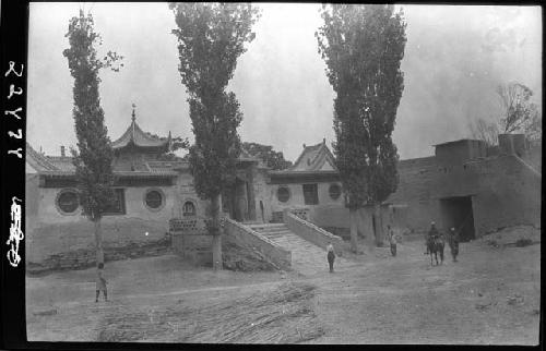 People in courtyard