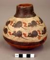 Polychrome pot with double row of mice