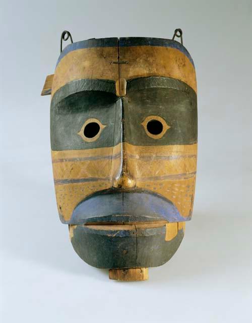 Carved and painted wooden mask