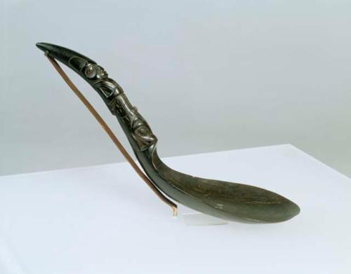 Horn spoon depicting a sea lion and Dukt'ootl'