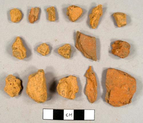 Handmade orange and red brick fragments