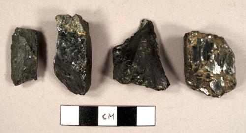 Anthracite coal fragments
