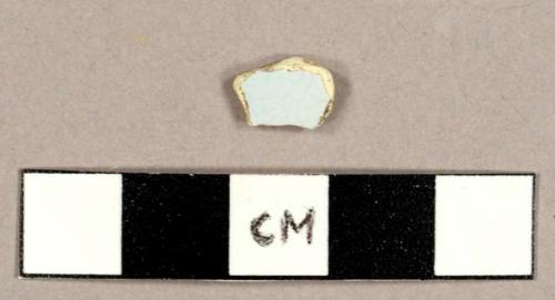 Tin glazed earthenware sherd with blue-ish glaze