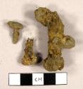 Iron fragments, including a T-head nail and possible slag