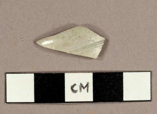 Stoneware sherd with molded ribbed design, possibly Rhenish or white salt-glazed