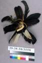 Feather headdress; Feathered headdress of black and white feathers (njuli)