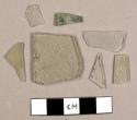 Colorless flat glass fragments, including at least one mirror fragment