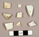 Miscellaneous sherds, including pearlware rim sherds of a plate and whiteware sherds