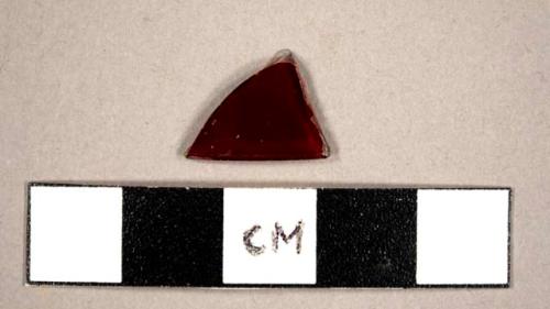 Ruby glass rim fragment of a tumbler