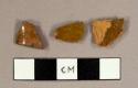 Lead glazed redware, including a possible cup rim sherd