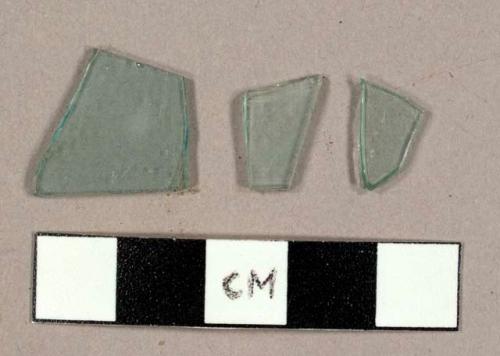 Aqua window glass fragments