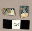 Whiteware sherds with blue transferprint