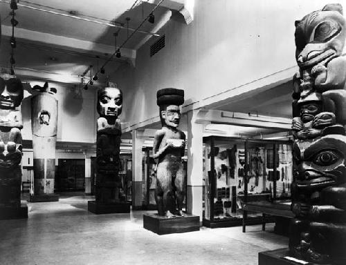 Hall of North American Indian, with totem poles