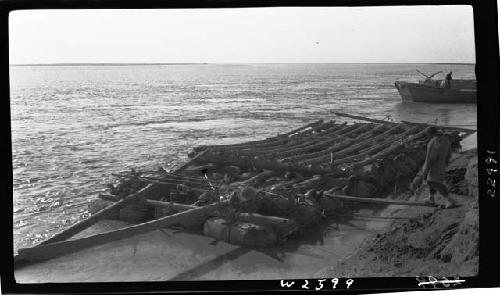 Barge in shallow water