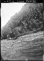 Landscape and boat, viewed from river