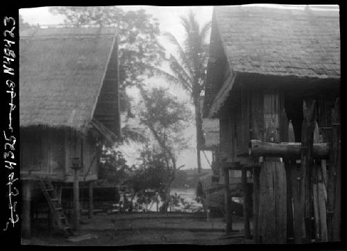 Buildings, with river beyond