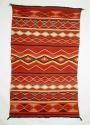 Late classic serape blanket with diamond pattern, banded layout