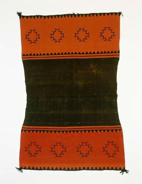 Woman's dress, one panel, wool. Center panel of brown-black.