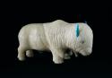 Effigy of a buffalo carved out of alabaster, turquoise used for the horns & eyes