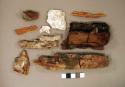 Wood fragments & 1 plaster fragment