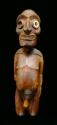 Kneeling male figure in wood (moai tangata)
