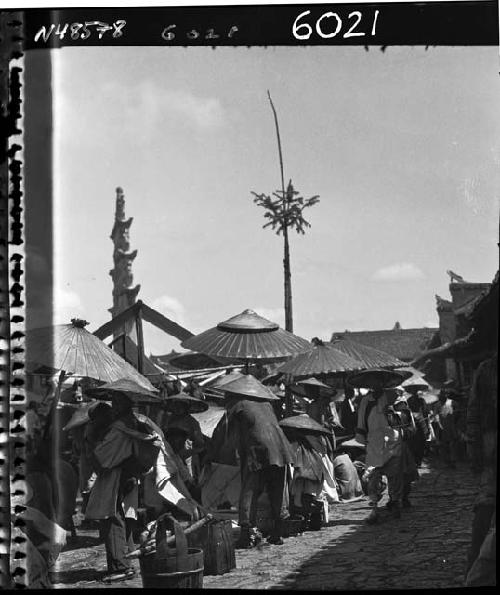 Crowd gathered outside