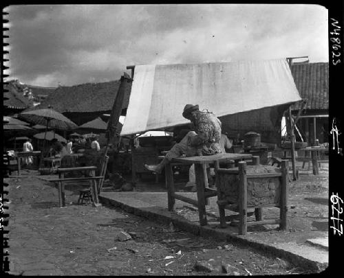 Man sitting on table