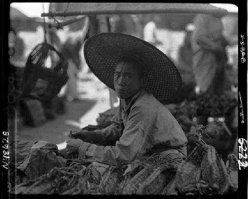 Person seated on ground