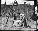 Two women working outside