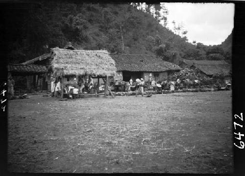 People outside building