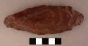 Chipped implement, red jasper