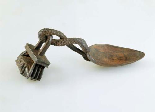 Small spoon with carved serpent and crab