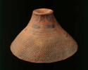 Woven fiber hat, conical