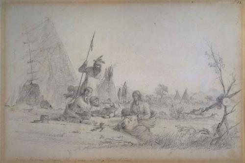 "Sioux Indians Playing the Game of the Plum Stones"