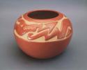 Carved redware bowl with avayanu motif