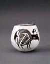 Black-on-white jar:  animal motif