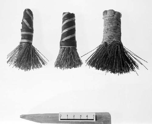 Three hair brushes