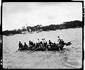 Boat on water, packed with people