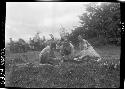 People sitting in field