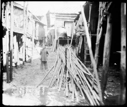 Child standing on road