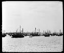 Line of boats in water