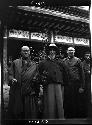 People standing outside building