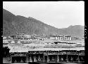 Buildings and mountains