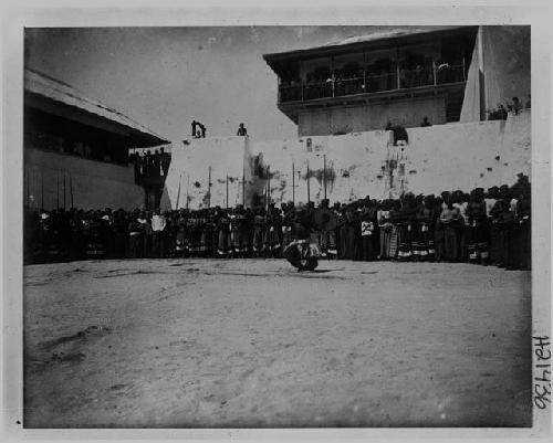 People outside palace, festival