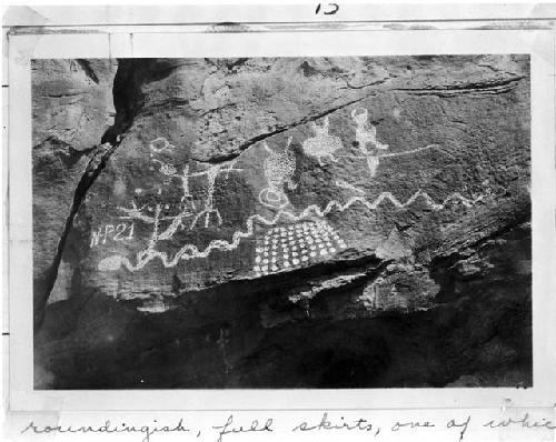 Plate 13; Petroglyphs. Nine Mile Canyon