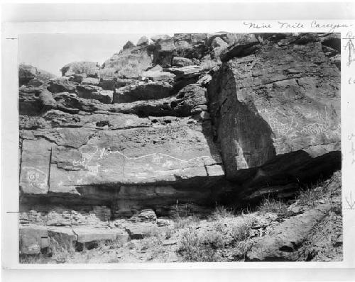 Plate 19; Petroglyphs; Nine Mile Canyon