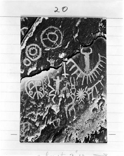 Plate 20; Petroglyphs. Ferron Creek.